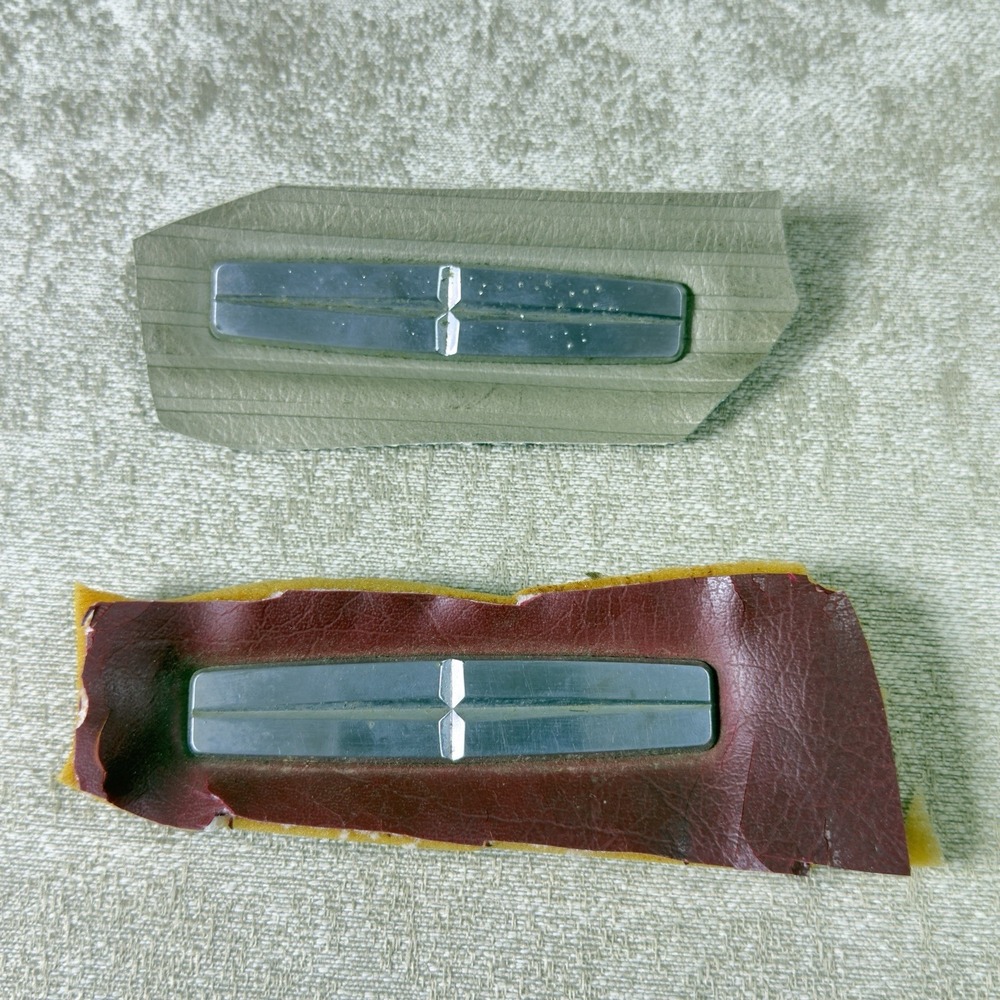 1964 Ford Fair lane Seat Upholstery Emblem Original Pieces 2 Silver Metal